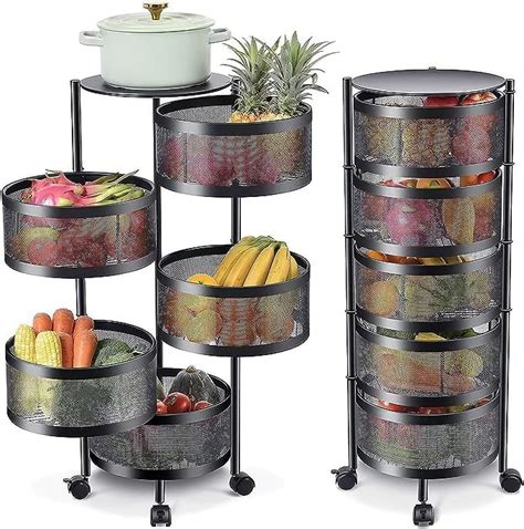 Quantes Metal Kitchen Trolley Organizer | 5-Layer Round Design Kitchen ...