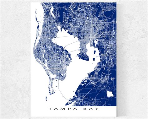 Tampa Bay Map Print and Tampa Bay Poster for Tampa Bay Area - Etsy