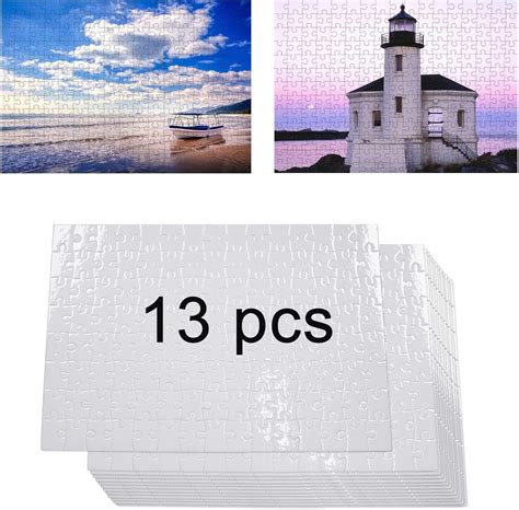 Buy 13 PCS Sublimation Puzzle Blanks White Jigsaw Puzzle Blank Puzzles ...