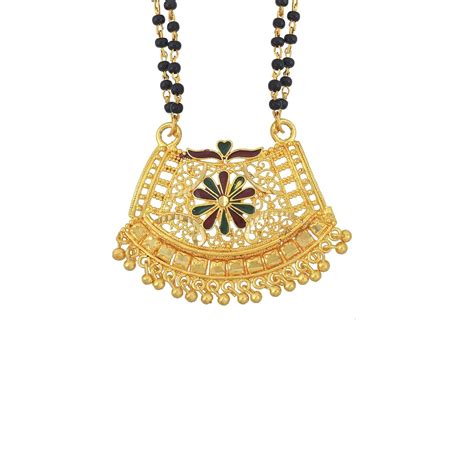 Buy Memoir Yellow & Black Gold Plated Meenakari Chilai Work Handmade ...