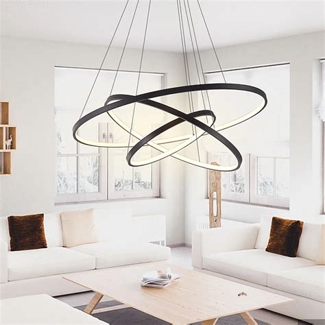80/60/40/20 cm LED Pendelleuchte Aluminium Kreis Lackierte Oberflächen ...