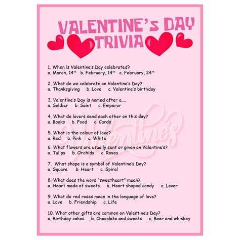 10 best printable valentine s trivia – Artofit