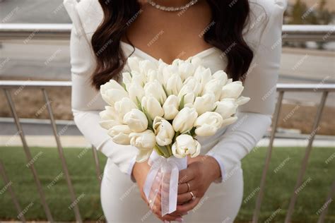 White Tulip Bridesmaid Bouquet