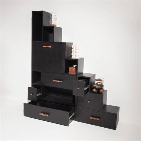 Staircase Cabinet Sideboard for Living Room | Storage Drawers Units - IKIRU