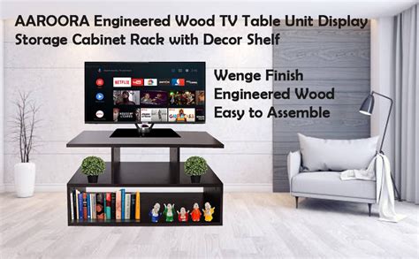 AAROORA Engineered Wood TV Table Entertainment Unit Display Storage ...