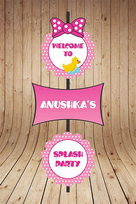 Party Supplies India™ Duck Girl Theme Personalized Door Poster/Birthday ...