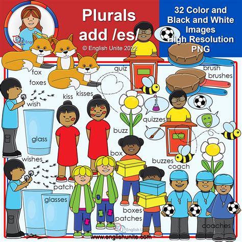 Clip Art - Plurals 2 (Words ending in s, x, z, ch, or sh) | Made By ...