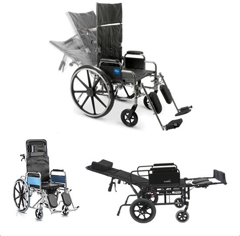 Reclining commode wheelchair