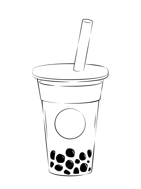 Premium Vector | Hand drawn sketch style bubble tea with boba