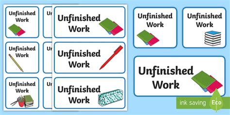 Unfinished Work Labels