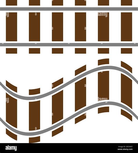 Railroad, Train track, Railway contour, silhouette vector. Tramway ...