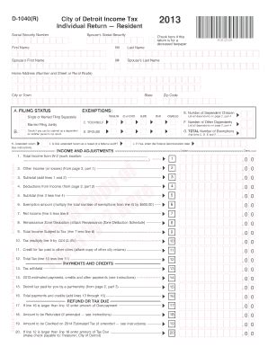 2014-2026 Form MI D-1040(R) - Detroit Fill Online, Printable, Fillable ...