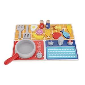 Buy CALANDIS Wooden Kitchen Gas Stove Toy Pretend Play Early Learning ...