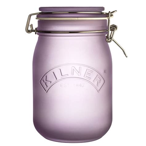 Buy Kilner - 25.855 CT Frosted Glass Jar, 1 Litre, Purple Online at Low ...