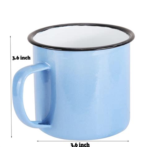 Buy Set of 4 Enamel Camping Mugs-15 oz Enamel Camping Mug Set，Great as ...