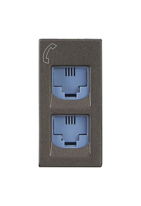 Buy Legrand Myrius NextGen Double RJ11 Telephone (Charcoal Grey, Pack ...
