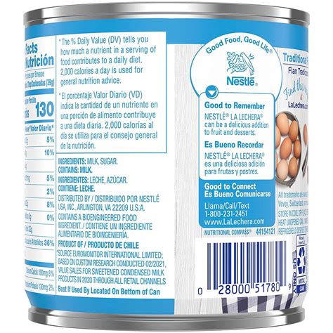 Sweetened Condensed Milk Nutrition