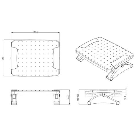 Adjustable Under Desk Footrest, Ergonomic Foot Rest with Free-Floating ...