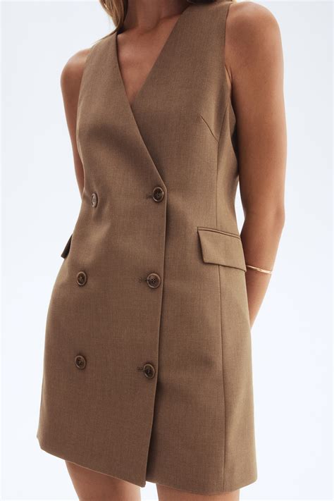 Waistcoat dress - Dark beige - Ladies | H&M IN