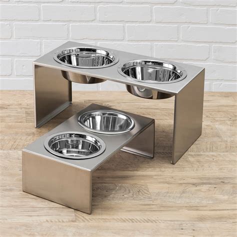 Stainless Steel Dog Bowl with Stand, Dog Feeder Raised Stainless Steel ...