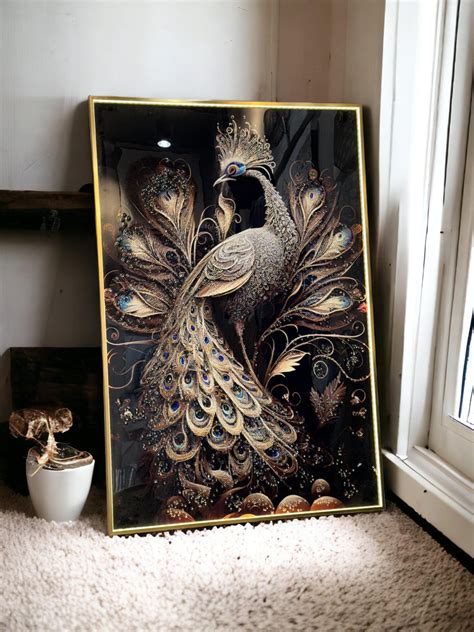 LED-Enhanced Peacock Crystal Painting – SWASTIK CREATIONS The Trend Point