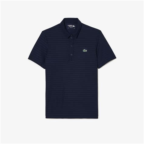 Men's Lacoste SPORT Textured Breathable Golf Polo Shirt - Men's Short ...