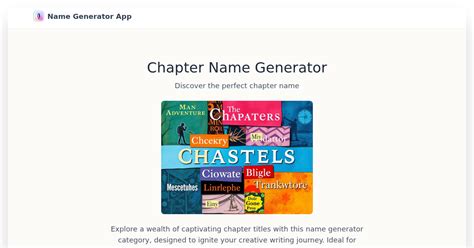 Image result for Chapter Name Generator