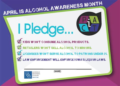 Alcohol Awareness Month Pledge Card by Rachel Krier at Coroflot.com
