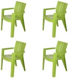 Supreme Kent Plastic Chair (Mehandi Green, Set of 4) Plastic Outdoor ...