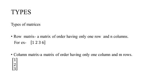 Image result for Types of Matrices