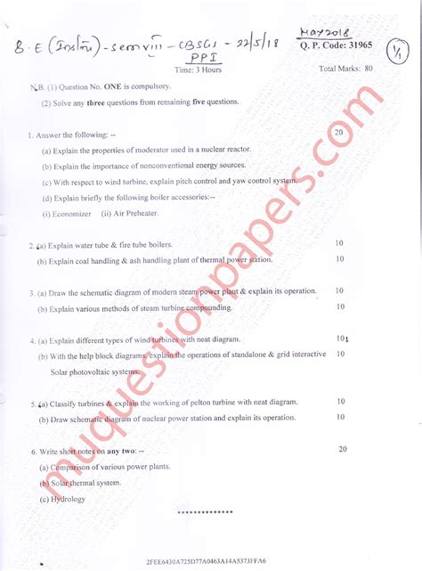 BE- Instrumentation SEM8 PPI MAY18 - Process Instrumentation System ...