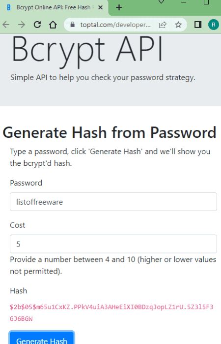 Bcrypt Generator 的图像结果