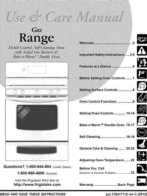 Frigidaire FGFLMC55ECA User Manual GAS RANGE Manuals And Guides L0702194