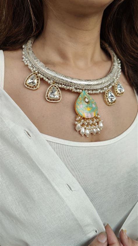 Silver Hasli Pearl Necklace For Women – Label DC