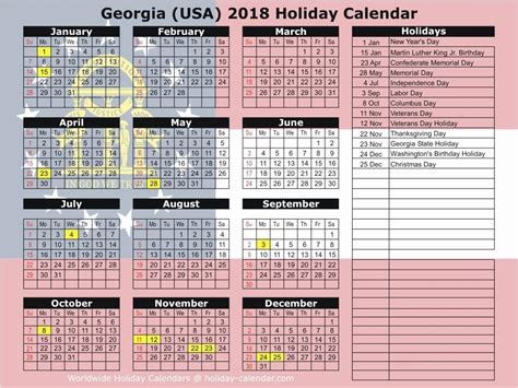 Uga Holiday Calendar - Printable Word Searches
