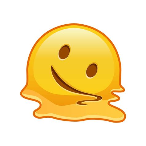 Melting face Large size of yellow emoji smile 14438855 Vector Art at ...