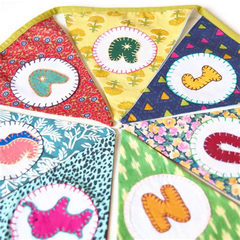 Upcycled Personalized Name Banner with Animal Motifs (Triangle Flag ...