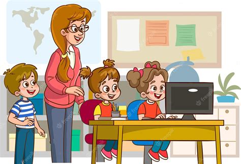 Computer Teacher Cartoon 的图像结果