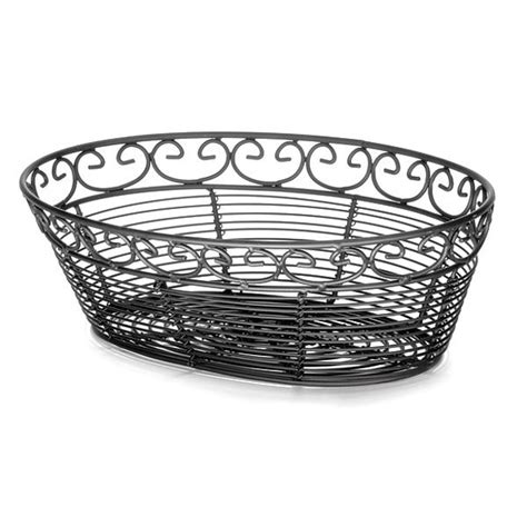 Tablecraft Mediterr Oval Basket, Blk, 10"X6.5"X3" BK27410 | Zoro