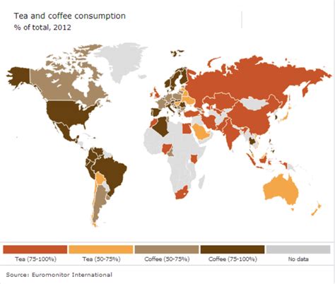 How does coffee consumption change across countries?