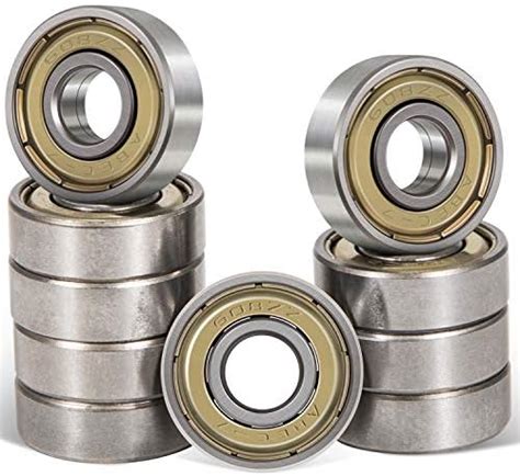 Bonbo 10 Pcs 608ZZ Ball Bearings (8x22x7mm) ‚ Bearing Steel & Double ...