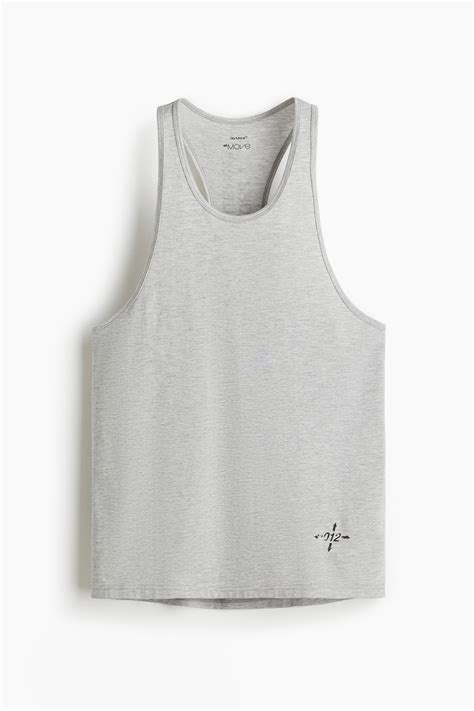 Regular Fit Sports vest top with DryMove™ - Grey marl - Men | H&M IN