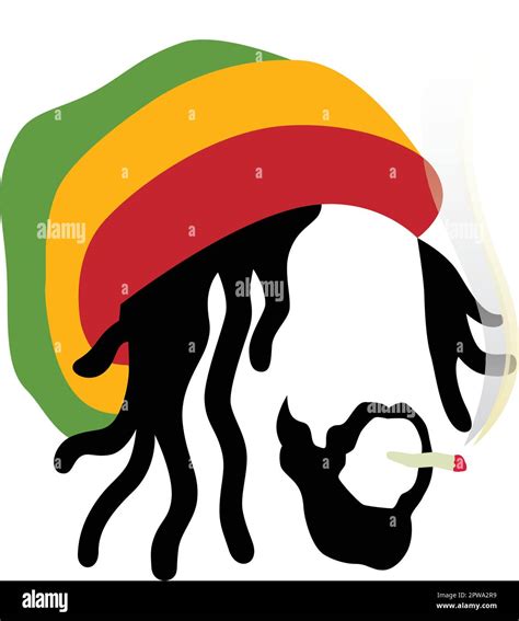 Rastafarian Symbol with a Man Smoking Weed Illustration Stock Vector ...