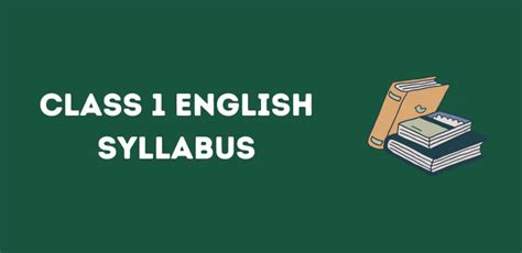 Image result for Class 1 English Syllabus