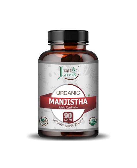 Just Jaivik Organic Manjistha Caplets – Natural Blood Purifier and Ski ...