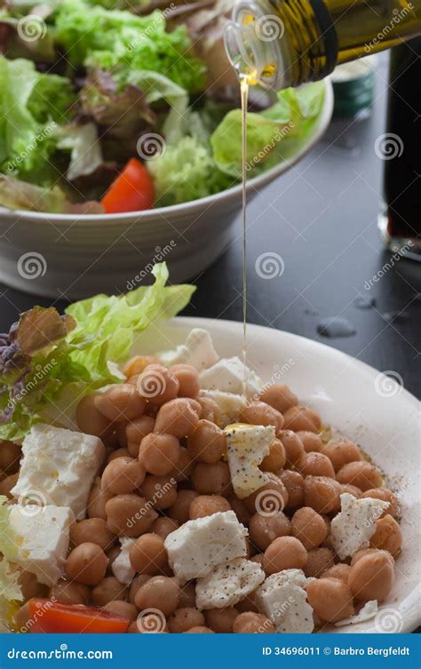 Chickpea Feta Salad stock image. Image of feta, vegetarian - 34696011
