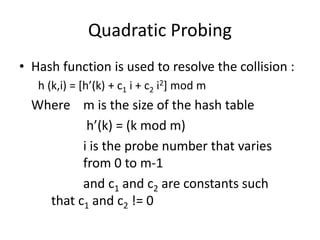 Image result for Quadratic Probing Hash Table Example