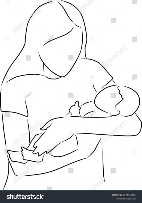 Woman Holding A Baby Sketch