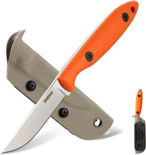 Amazon.com : Omesio EDC Small Fixed Blade Knife with Kydex Sheath, DC53 ...