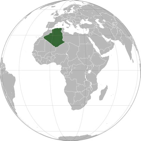 Location of the Algeria in the World Map